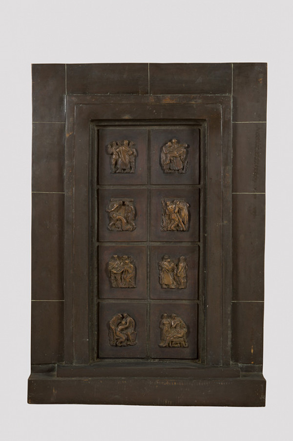 Rudolf Pribiš – Vonkajšia strana bronzových dverí na Slavíne 