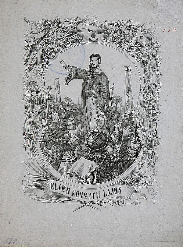 Stredoeurópsky grafik z 2. polovice 19. storočia – Portrét L.Kossútha 