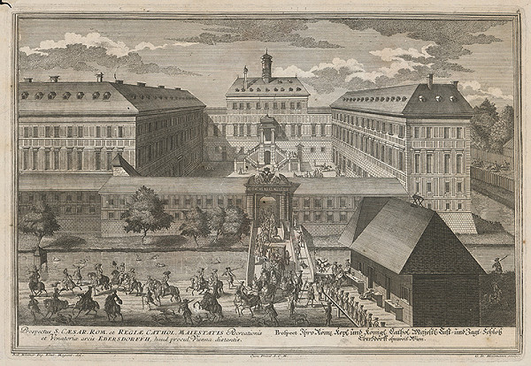 Georg Daniel Heumann, Salomon Kleiner – Plán Loveckého zámku rakúskeho cisára v Ebersdorfe 