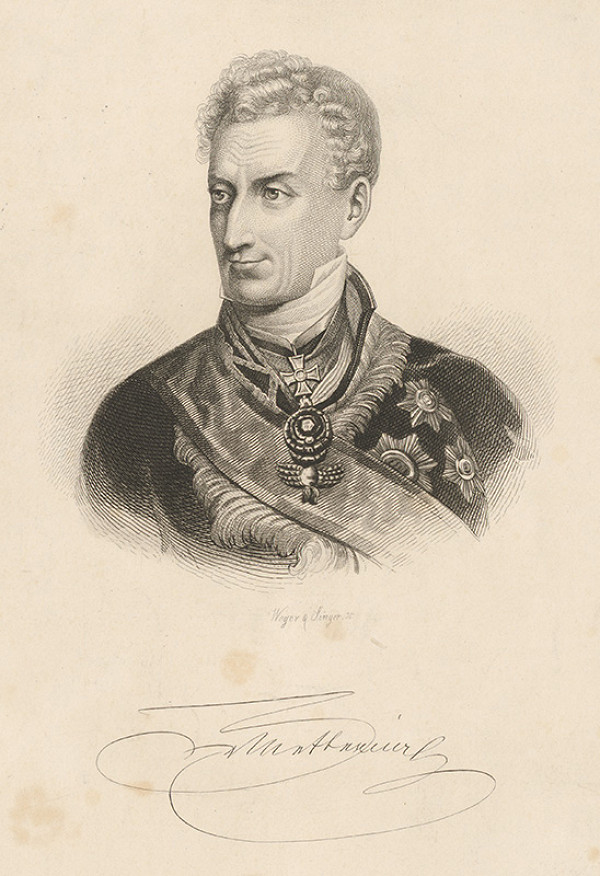 Johann Paul Singer, August Weger – Portrét kniežaťa Metternicha 