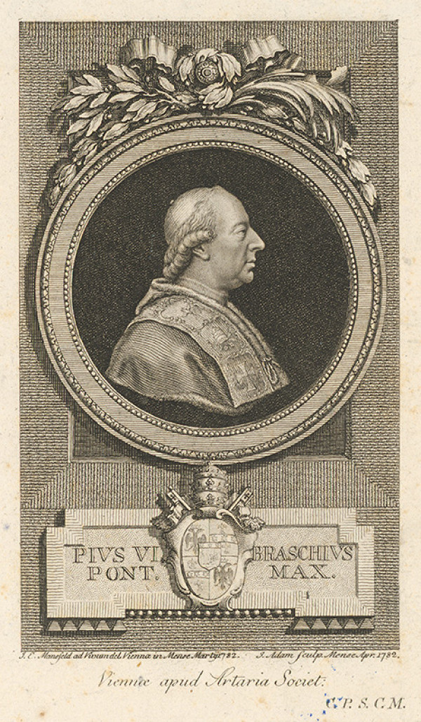 Jacob Adam, Johann Ernst Mansfeld – Portrét Piusa VI. 
