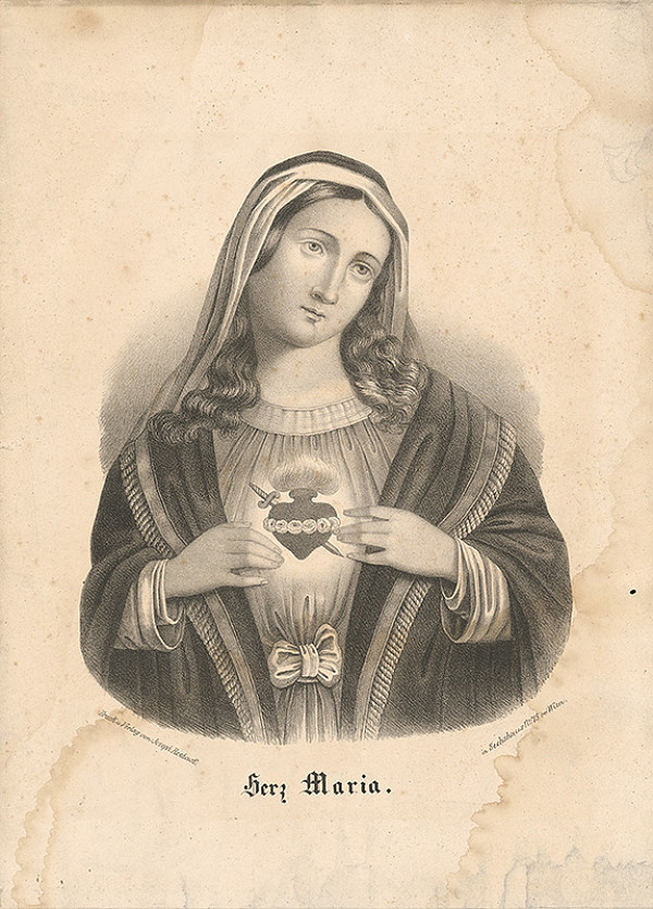 Rakúsky grafik z 19. storočia – Srdce Máriino 