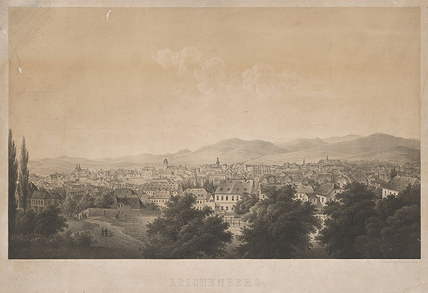 Gustav von Frank – Pohľad na Reichenberg 