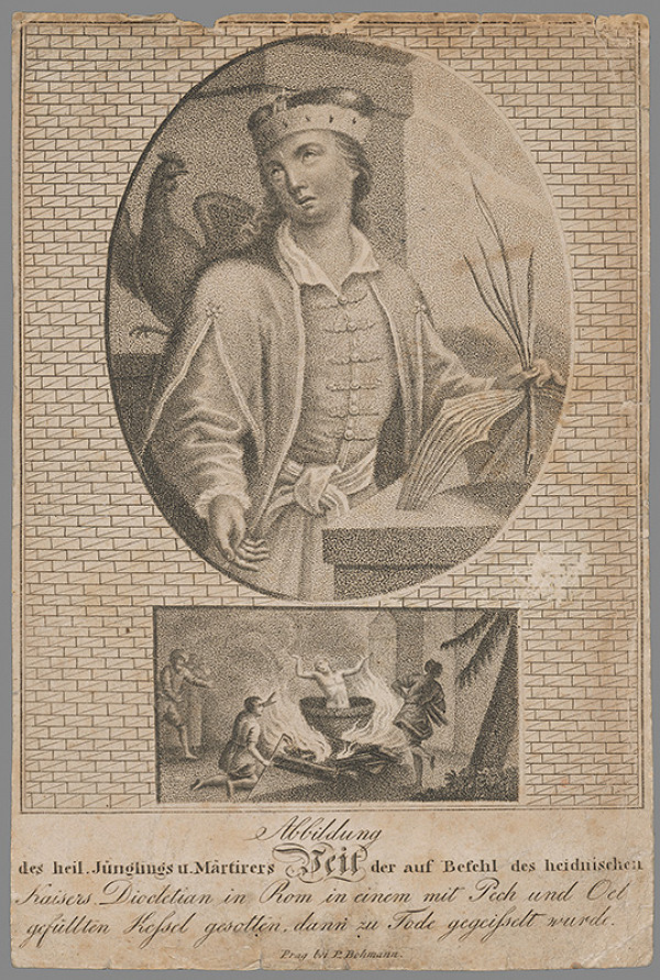 Petr Bohmann, Neznámy rytec – Podobizeň a mučenie sv. Víta 