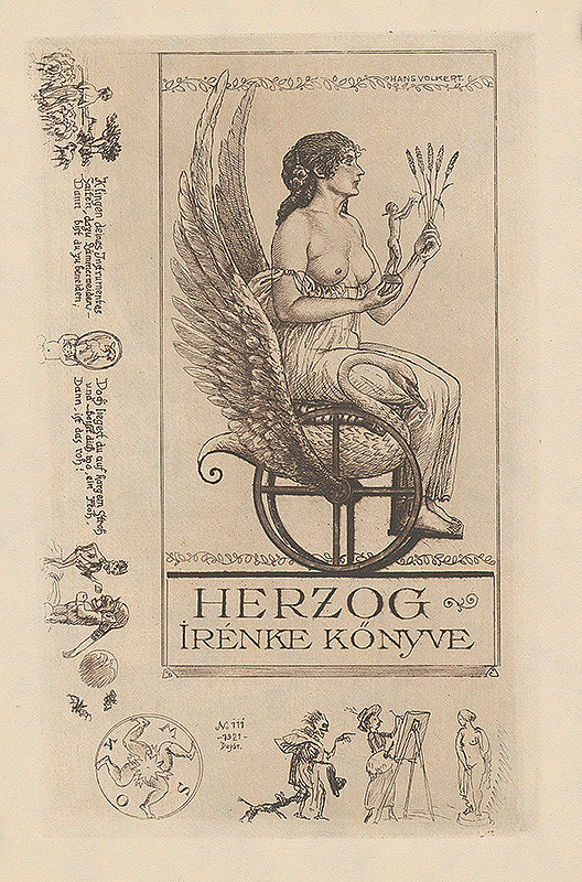 Hans Volkert – Ex libris Irénke Herzog 