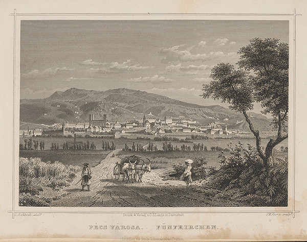Georg Michael Kurz, Ludwig Rohbock – Pohľad na Pécs 