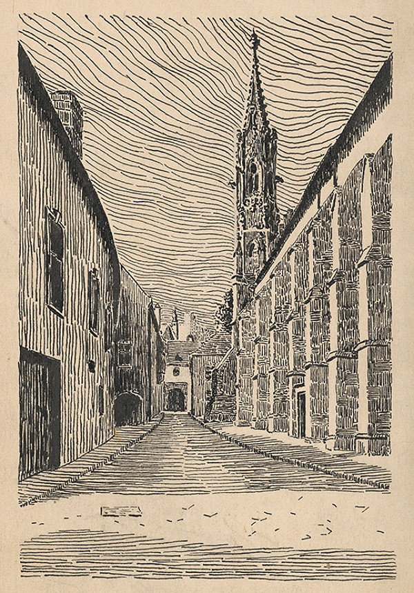 Slovenský kresliar z 1. polovice 20. storočia – Klariská ulica v Bratislave 