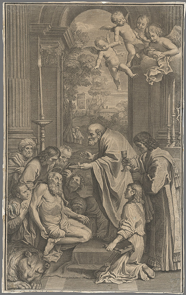 Stredoeurópsky grafik z konca 17. storočia – Sv. Hieroným 