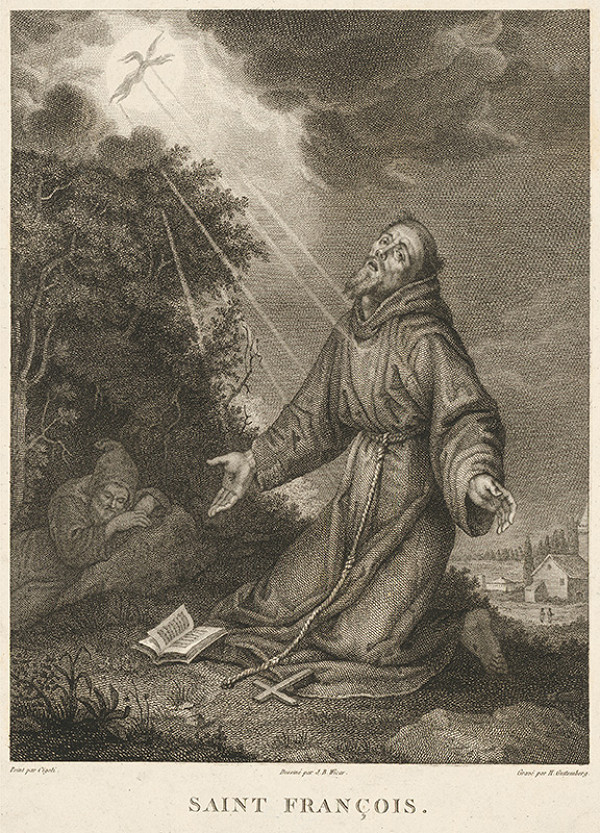 Lodovico Cigoli, Heinrich Guttenberg, Jean Baptiste Joseph Wicar – Stigmatizácia svätého Františka 
