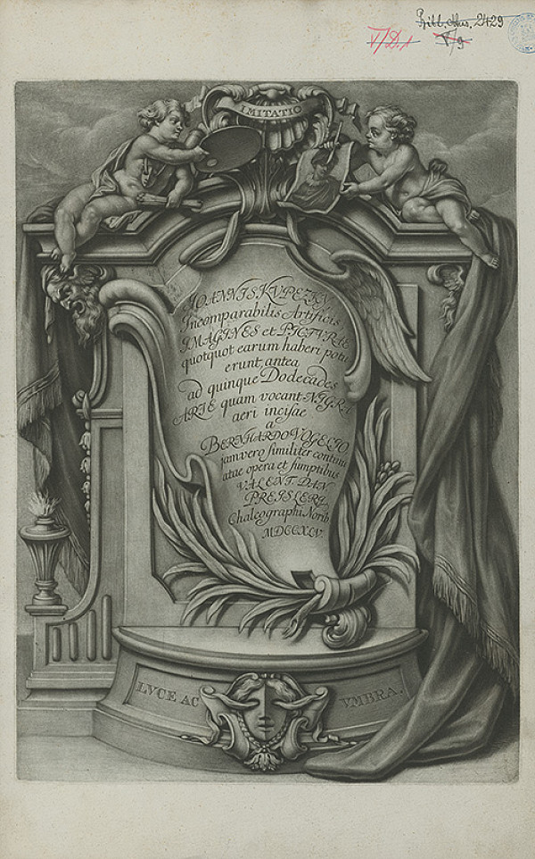 Valentin Daniel Preissler – Titulný list Vogelovho albumu grafík podľa Kupeckého obrazov