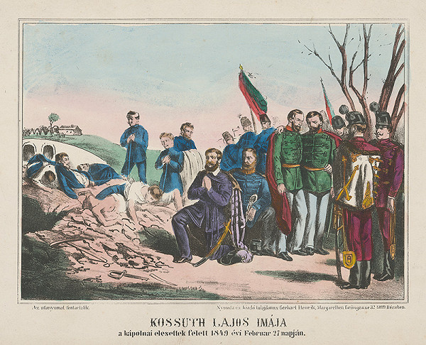 Stredoeurópsky grafik z 19. storočia – Motlitba Lajosa Kossutha 