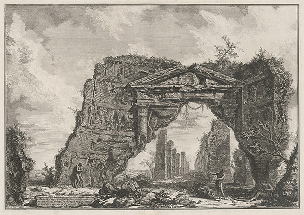 Giovanni Battista Piranesi – Pohľad na portikus (tajný východ) vily Domiziana na Via di Frascata pri Ríme 
