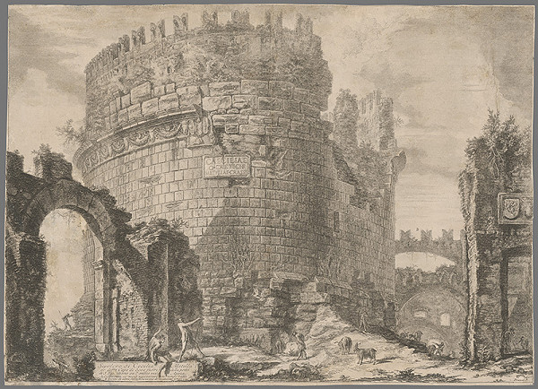 Giovanni Battista Piranesi – Hrobka Cecilie Metelly pri Via Appia v Ríme 