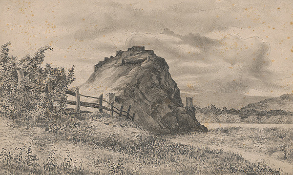 Gejza Bošácky – Pohľad na zrúcaniny hradu Devín 