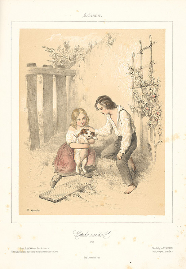 Francois Grenier – Chlapec a dievčatko so psíčkom 
