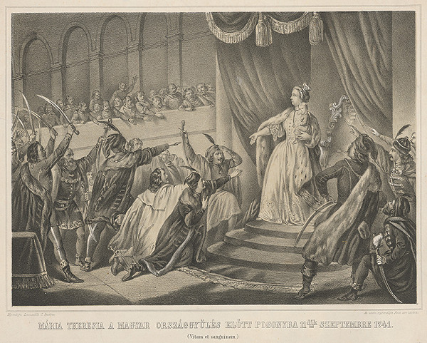 Carl Lanzadelli – Mária Terézia na uhorskom sneme 1741 