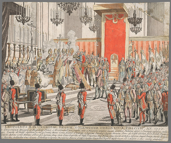 Stredoeurópsky grafik z 18. storočia – Korunovácia Leopolda II. 