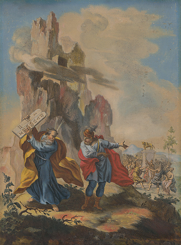 Stredoeurópsky maliar zo 17. storočia – Mojžiš rozbíja dosky 