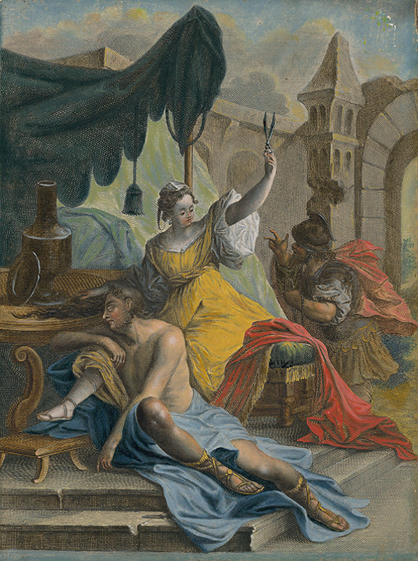 Stredoeurópsky maliar zo 17. storočia – Dalila strihá vlasy Samsonovi 