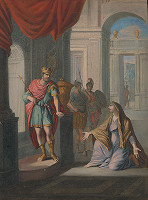 Caspar Luyken, Christoph Weigel st. – Žena z Tekóy pred kráľom Dávidom 