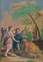 Jacopo Amigoni, Francesco Bartolozzi – Abrahám kľačí pred troma anjelmi 