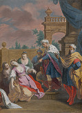 Jacopo Amigoni, Francesco Bartolozzi, Joseph Wagner – Ester omdlieva pred Ahasverom 