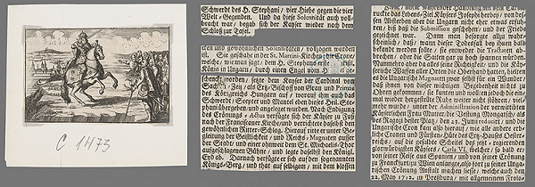 Stredoeurópsky grafik zo 17. storočia – Jozef I. na korunovačnom vŕšku v Bratislave 