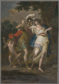 Angelica Kauffmann, Valentine Green – Rinadlo zachraňuje Armidu pred samovraždou (Renaldo arresting the arm of Almida to prevent her purpose of Suicide) 