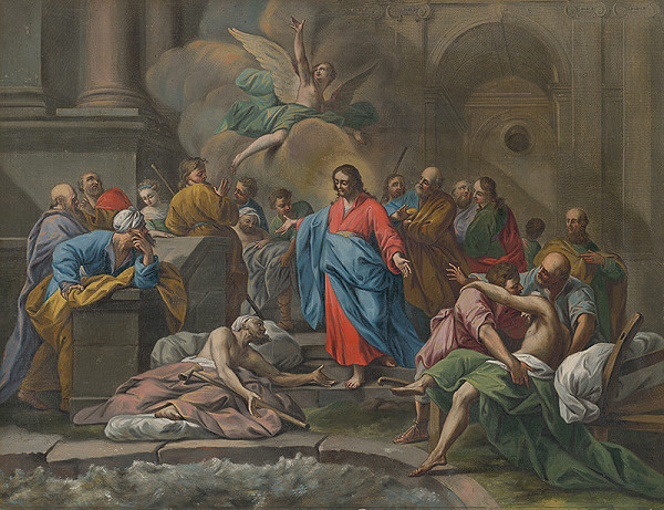 Jean Restout ml., Jacques Nicolas Tardieu – Kristus lieči ochrnutého pri rybníku Betsata 