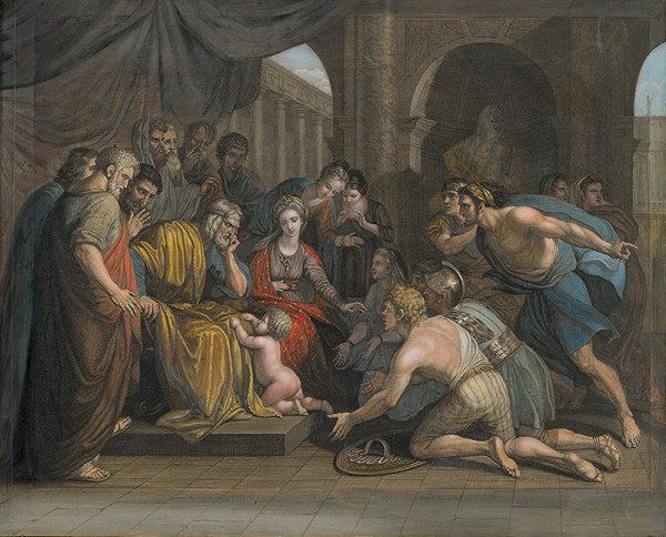 John Hall, Richard Earlom, Benjamin West – Pyrrhos ako dieťa prinášaný do ochrany Glaukiovi, kráľovi Illýrie