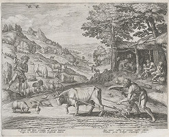 Maarten de Vos st., Jan Sadeler I. – Kain a Ábel pri práci (5) 