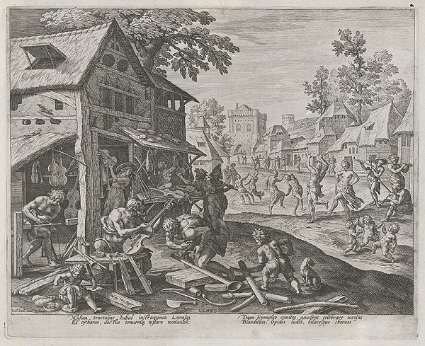 Maarten de Vos st., Jan Sadeler I. – Jubal a jeho hudobné nástroje (11) 