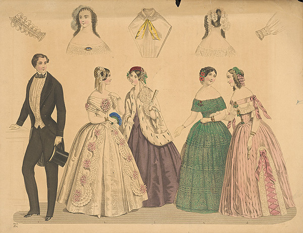 Neznámy autor – Módny list z roku 1847 