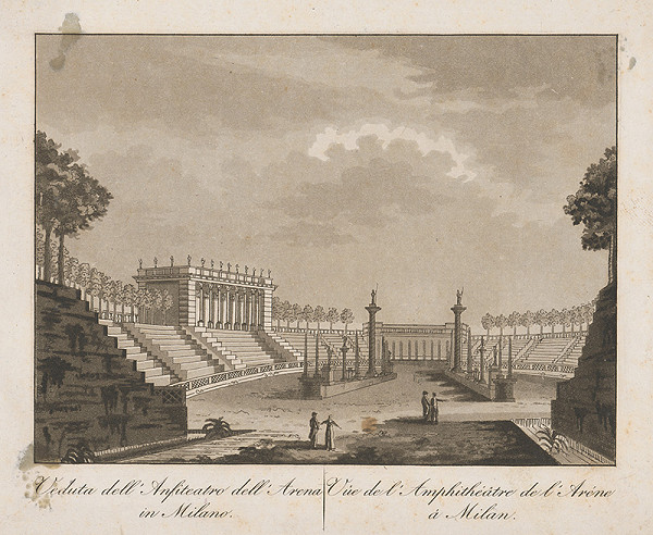 Taliansky maliar z prelomu 18. - 19. storočia – Amfiteáter a aréna v Miláne 