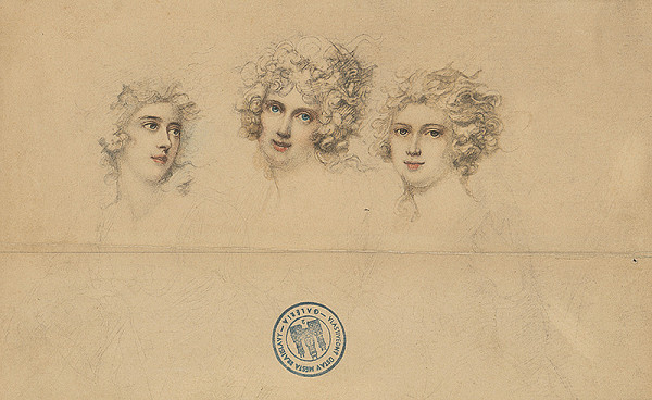 Stredoeurópsky autor z 1. polovice 19. storočia – Tri ženské hlavy 