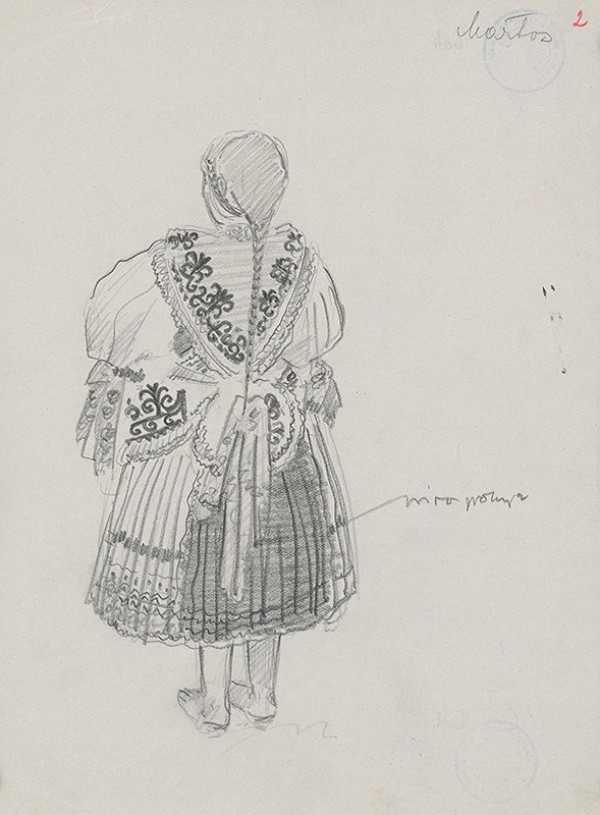 Maďarský grafik z 20. storočia – Dievča v kroji 