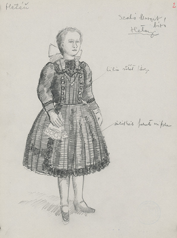 Maďarský grafik z 20. storočia – Dievča v kroji 