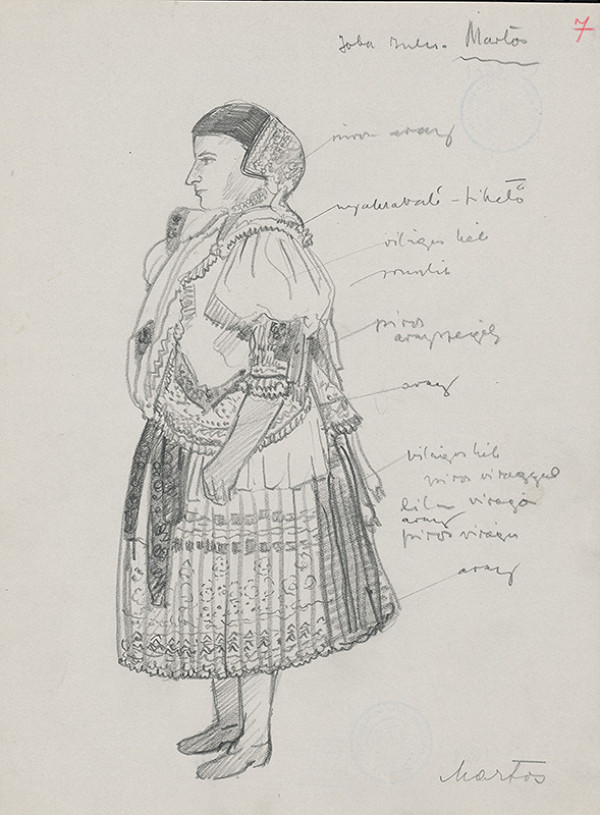 Maďarský grafik z 20. storočia – Žena v kroji 