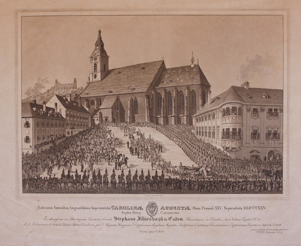 Eduard Gurk – Korunovácia Karolíny Augusty v Dóme sv.Martina v Bratislave 