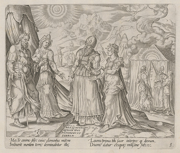 Harmen Jansz Muller, Maerten van Heemskerck – Blahoslavení krotkí, lebo oni dedičmi zeme budú. Rozhovor Miriam, Aarona a Mojžíša. (3)