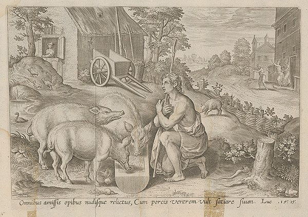 Neznámy rytec, Claes Jansz. Visscher – Príbeh o stratenom synovi-syn pasie svine u mešťana 