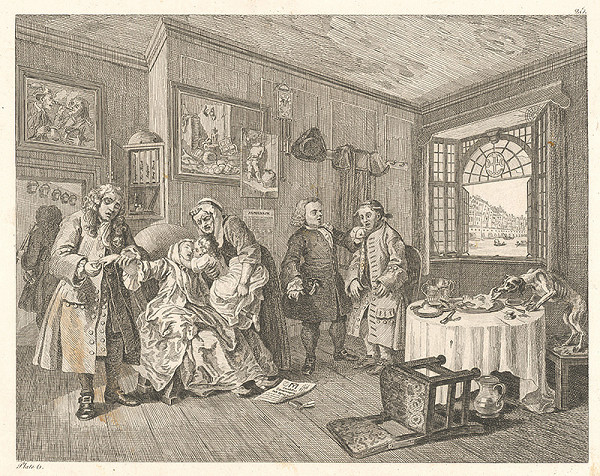 William Hogarth – Manželstvo podľa módy 6. 