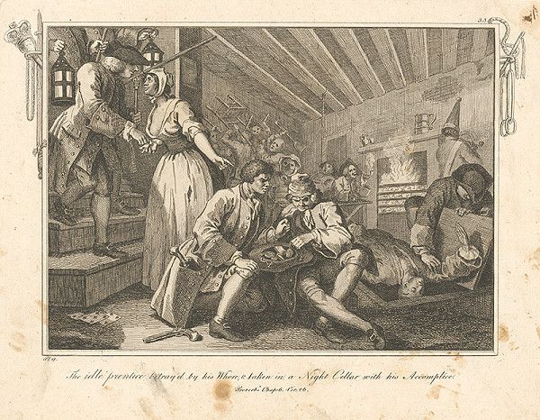 William Hogarth – Lenivý učeň zradený svojou pobehlicou