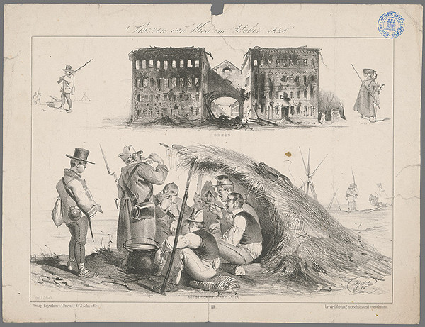 Johann Rauh, Carl Goebel – Skica z Viedne z októbra 1848 