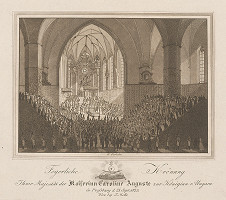 Eduard Gurk – Korunovácia Karolíny Augusty v dóme sv. Martina v Bratislave 