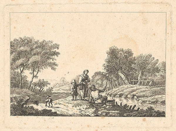 Stredoeurópsky grafik z 18. storočia – Pri potoku 