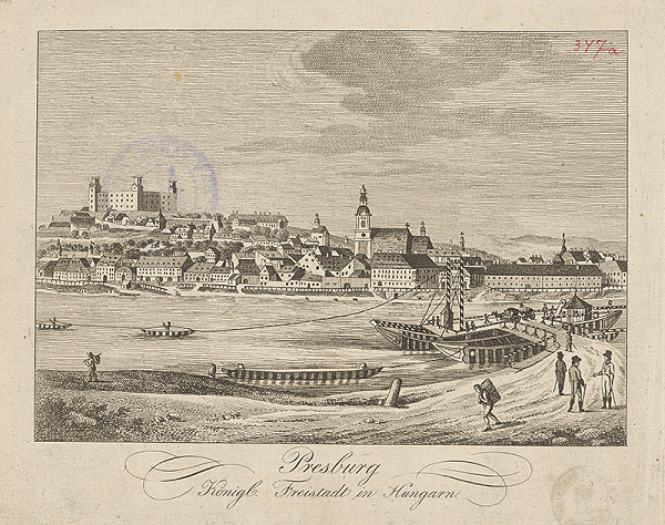 Stredoeurópsky grafik z 19. storočia – Bratislava v 19. stor. pohľad z juhu 