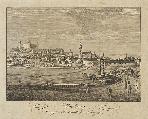 Stredoeurópsky grafik z 1. polovice 19. storočia – Bratislava z juhu 