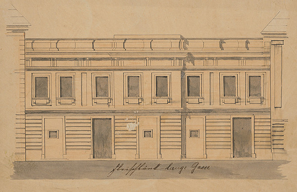 Adolf Lang – Fasáda domu mäsiarov na Dlhej ulici v Bratislave 