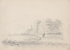 Franz Brudermann – Krajina s jazerom a kostolíkom 